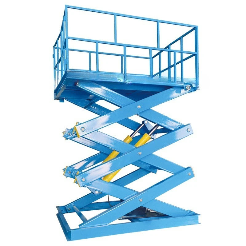 Warehouse workshop lifting platform electro-hydraulic fixed scissor fork type   table assembly line lift fixed scissor fork
