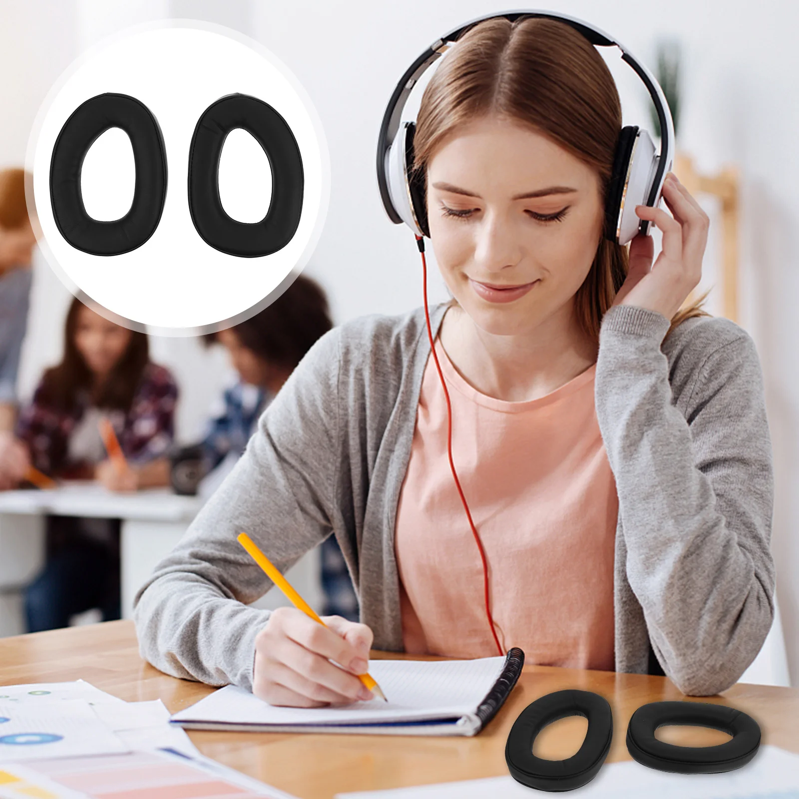 

1Pair Headphones Ear Pads Skinfriendly Breathable Absorbable Internal Super Padding Durable Flexible Maximum Comfort Noise