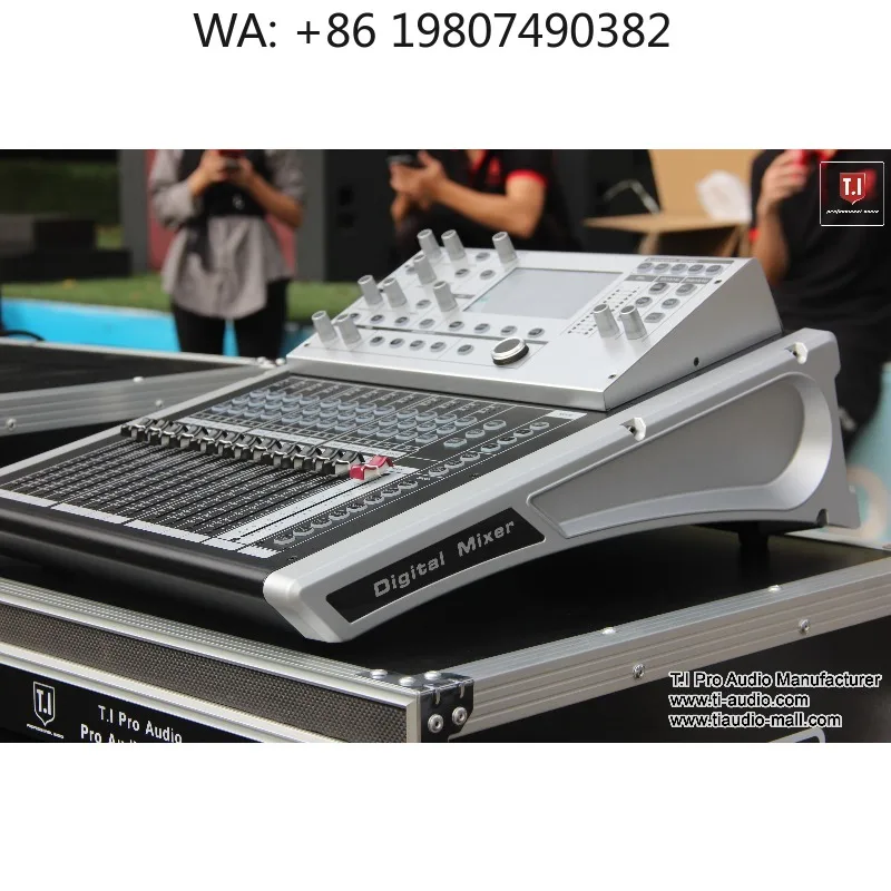 

16 Channel Digital Mixer with Gain Control, Professional DJ Console for Live Show and Party Activities