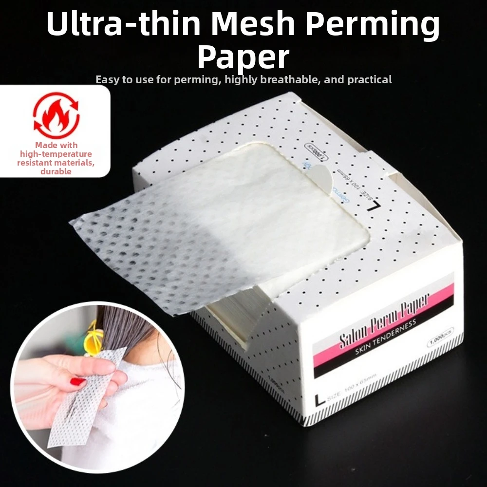 1000Sheets Thin Hair Perm Paper Breathable Mesh Heat-Resistant Perming Paper Disposable Temperature Resistant Hair Salon Paper