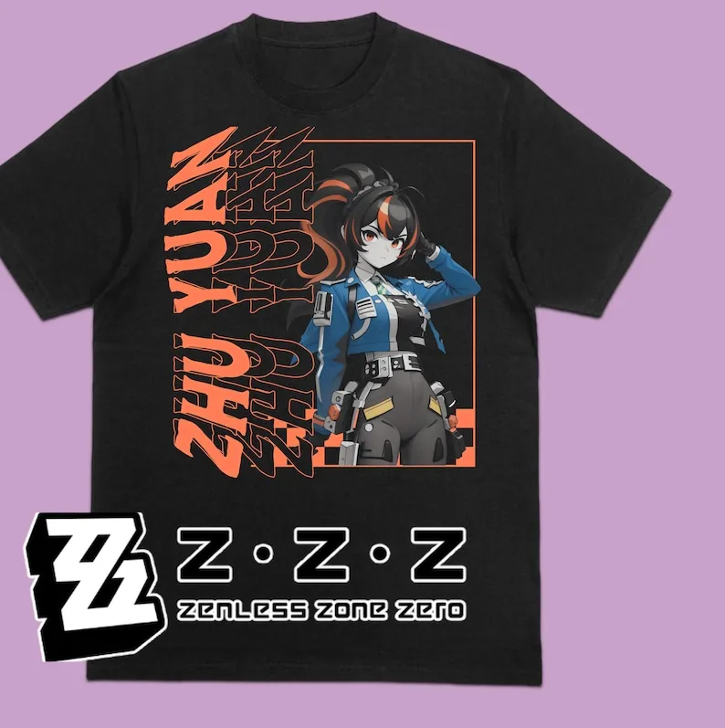 Zenless Zone Zero ShirtFan Art ShirtZhu Yuan ShirtZZZHoyoverse (Zhu Yuan Orange Text)