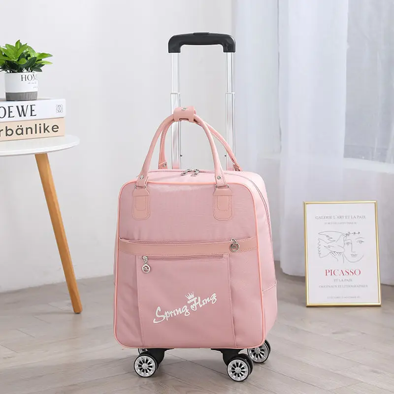 Large Capacity Travel Bag Stylish Trolley Bag Silent Spinner Wheel Waterproof Oxford Cloth Can Be Boarded