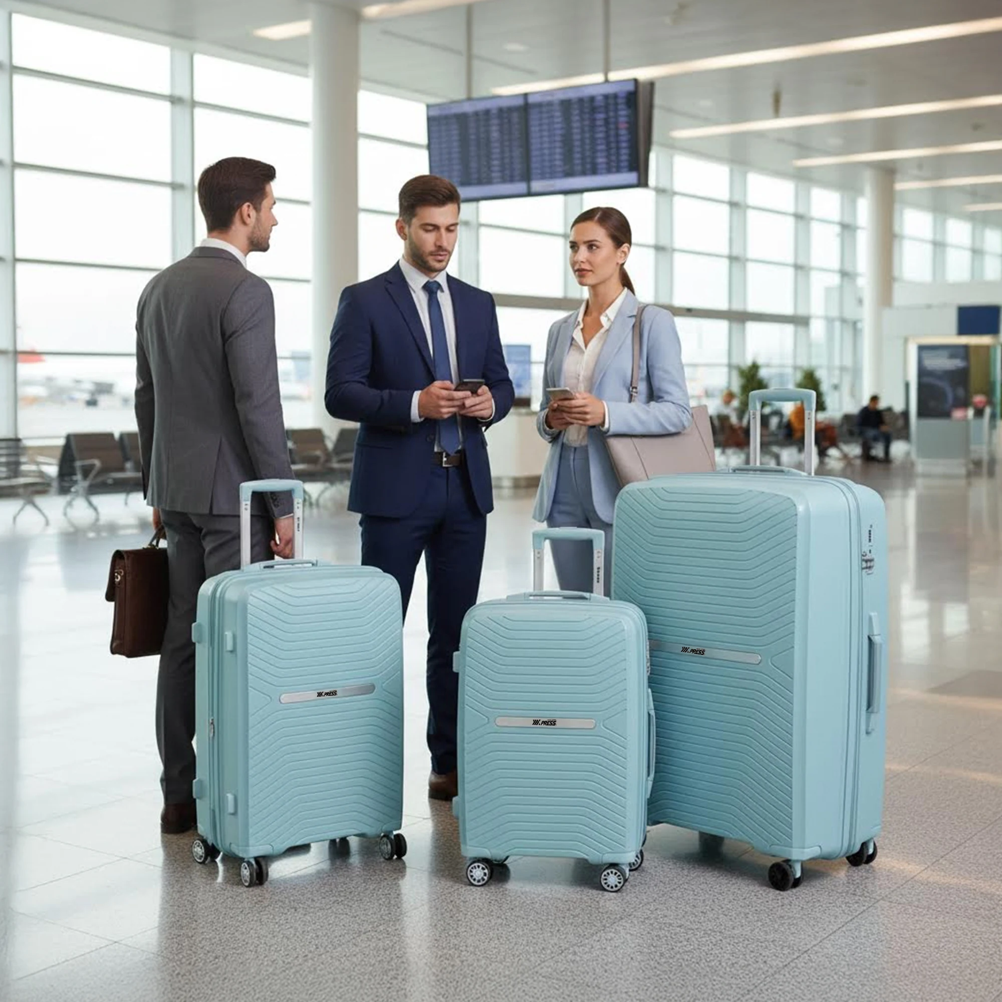 3-Piece ABS Hardside Spinner Luggage Sets Durable Lightweight Suitcase Sets with 3-Digit Combination TSA Lock for Men Women