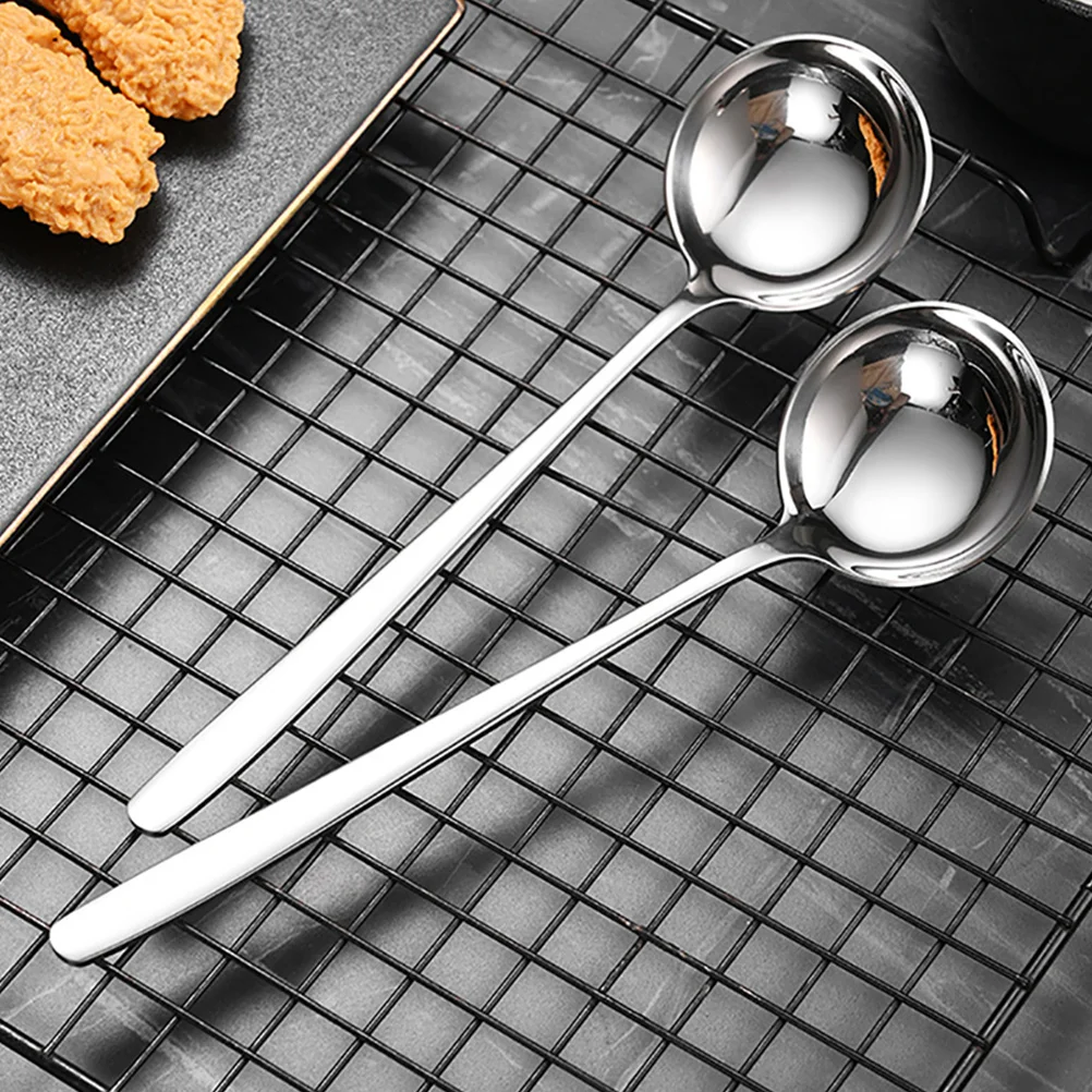 

Long Handle Stainless Steel Spoon Child Cutlery Utensils Serving Spoons for Parties
