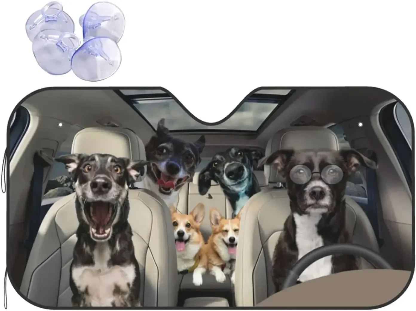 Car Windshield Sun Shade Accessories Truck SUV Resistant Sun Foldable In Easy To Carry Dogs Driving Small Car Accessories