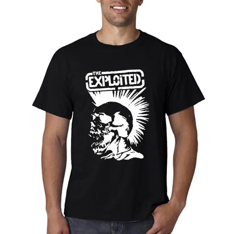 THE EXPLOITED Mohawk Skull Punk Rock Hardcore Thrash Band T Shirt Design T Shirts Casual Cool T-Shirts Short Sleeve