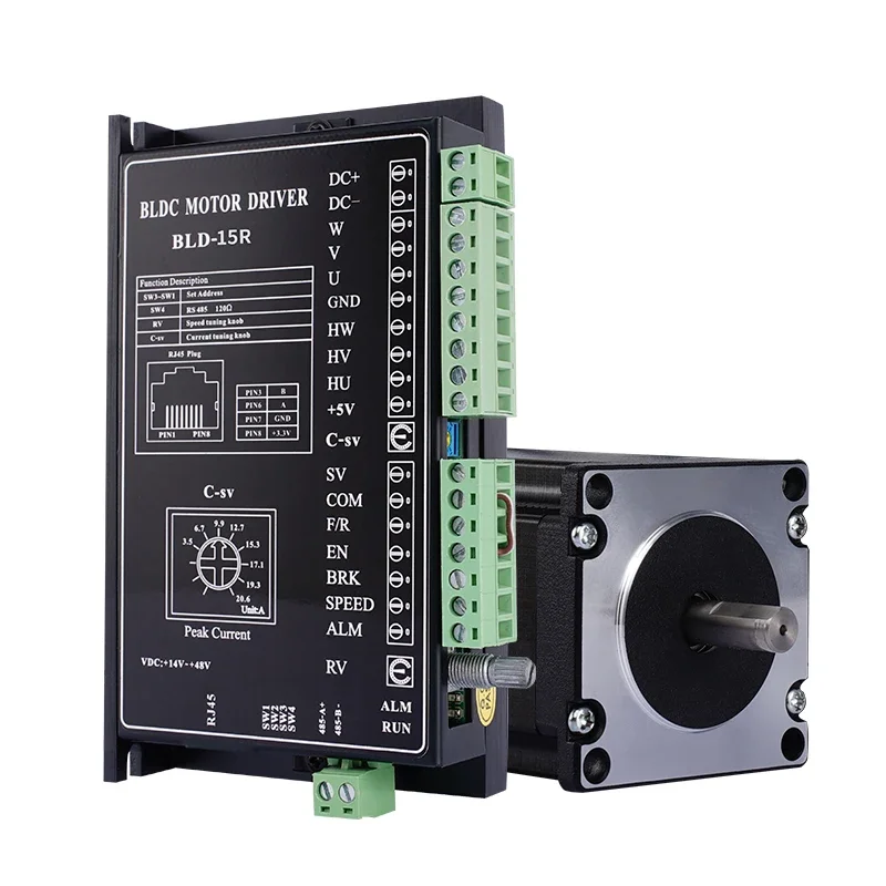 

24V DC brushless motor drive controller set BLDC Hall speed regulation high speed motor with RS485 communication