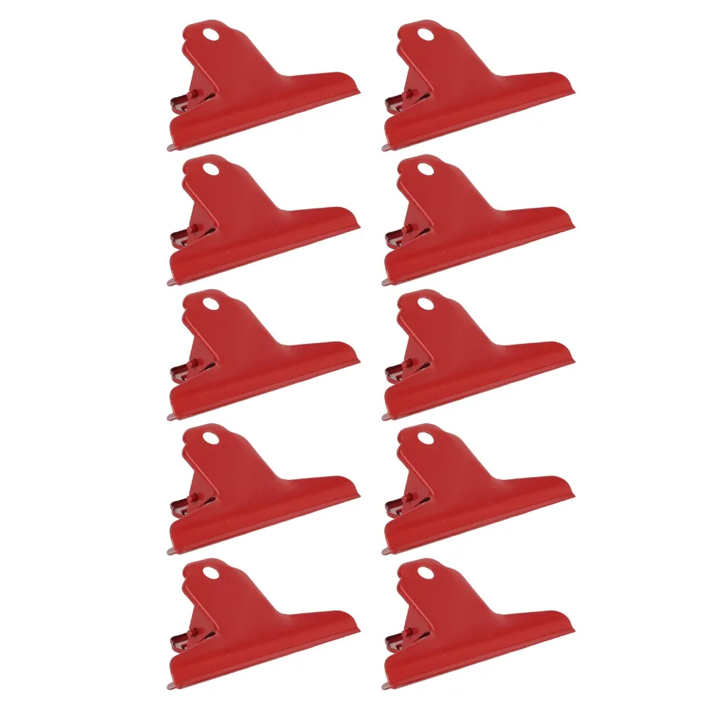 10Pcs Large Size Metal Binder Clip 10cm Electroplating Binder Clip Multipurpose Strong Grip Paper Clamps Kitchen Organization