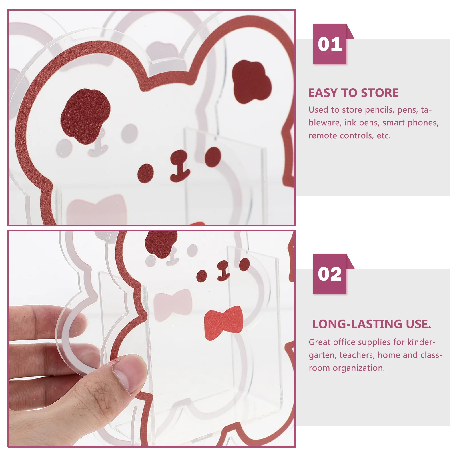 

Acrylic Transparent Pen Holder Makeup Brush Desktop Organizer Pencil Storage Stand Pencil Organizer Acrylic Pen Holder