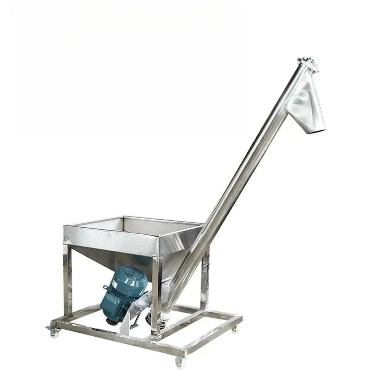 #Automatic Small  Grain Powder Auger Flexible Steel Screw Feed Elevator Feeder Conveyor Machine