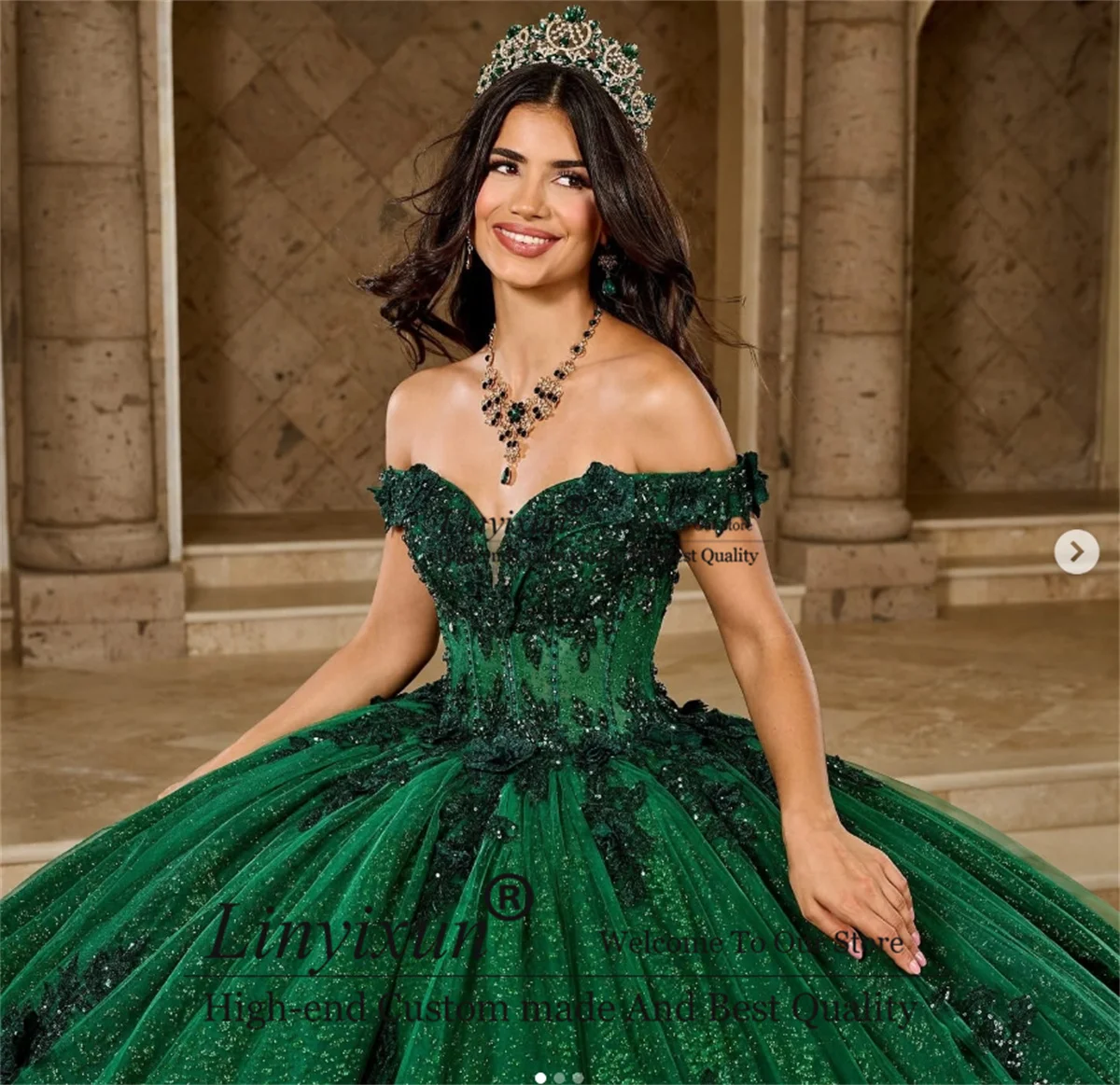 Eelgant 볼 가운 레이스 아플리케 Quinceanera 드레스 오프 숄더 스위트 16 가운 생일 맞춤형 멕시코 Vestidos De 15 Anos