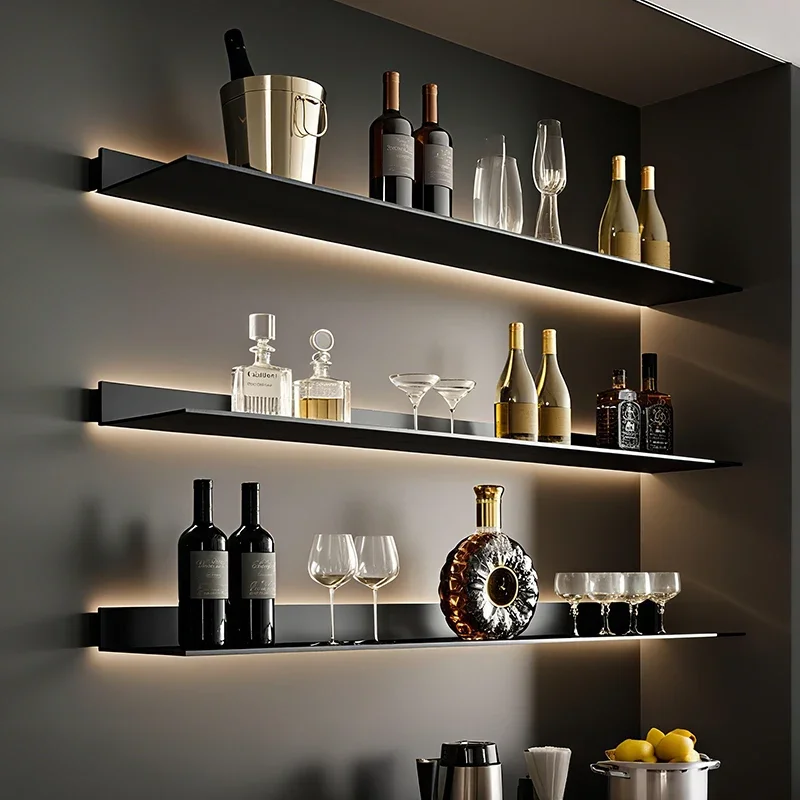 Aluminum alloy luminous laminate LED light stand wall hanging storage board book stand wall hanging word board display stand