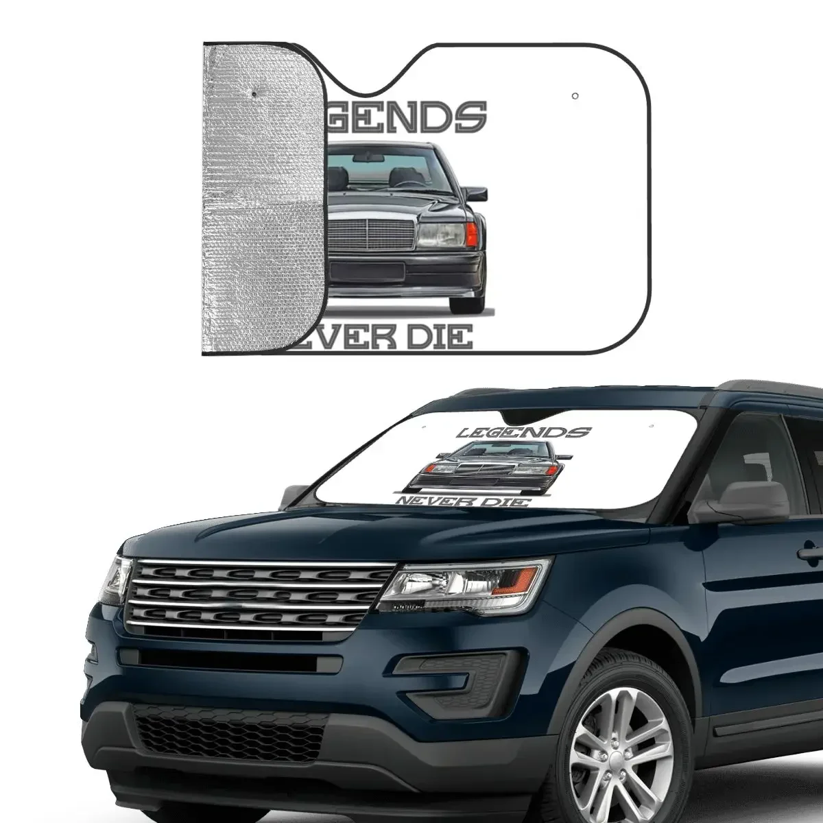 

Солнцезащитный козырек на лобовое стекло Classic 190E Awesome, солнцезащитный козырек на переднее окно автомобиля 70x130 см, солнцезащитный козырек для автомобиля, защита от солнца