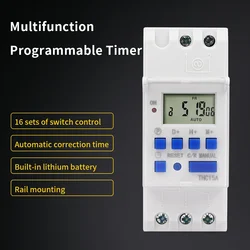 Automatic Digital Timer Programmable Time Switch 7 Days Weekly Relay Interval 1 Second High Load 220V 25/30A Power Outage Memory