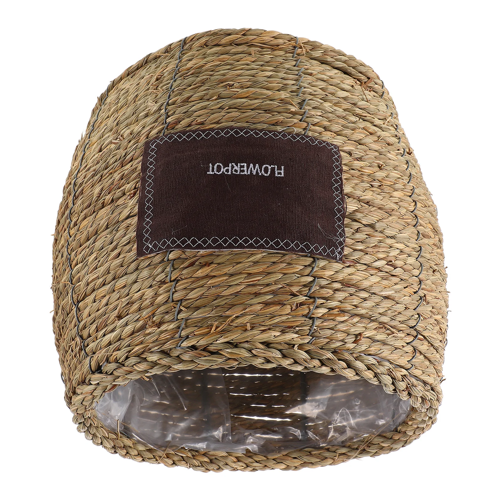 المنسوجة يدويا الروطان اناء للزهور الزخرفية المنسوجة سلة النبات للمنزل حديقة في الشرفة تخزين القش زارع تنفس الرطوبة