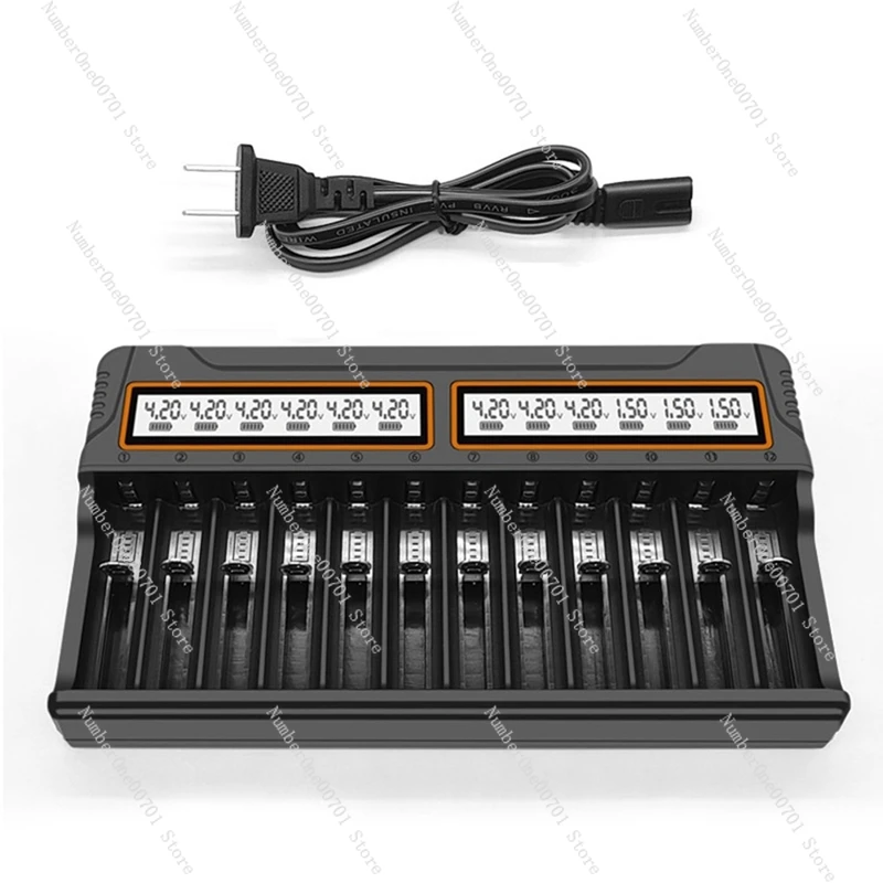 18650 Charger 12 Slots Aa.Aaa Nickel Metal Hydride/Lithium Battery Smart Universal Charger With Display US-Plug