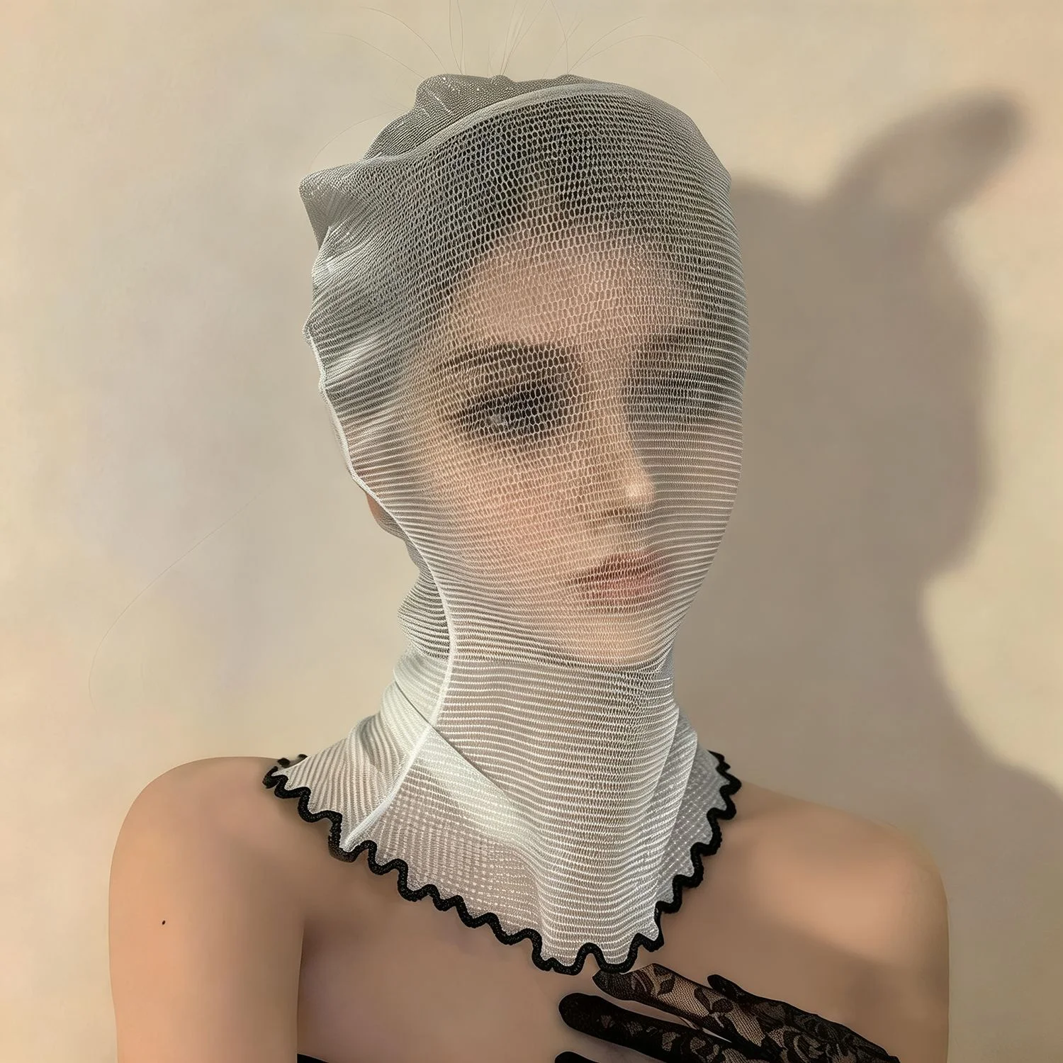 Sexy role play Lace Mask Full Face Head Cover Sheer Breathable Face Veil for Masquerade Ball Hanfu Mask Cosplay Event Party Mask