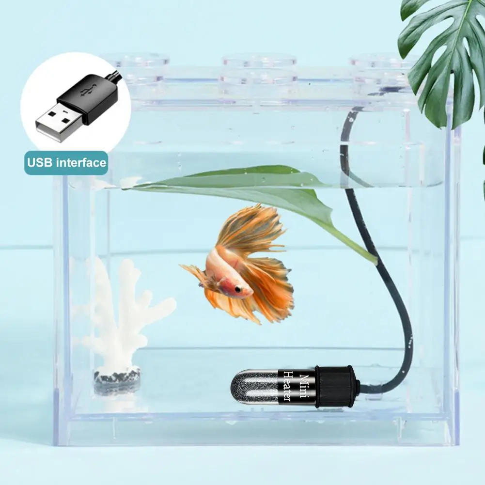 Usb Powered Fish Tank Heater Compact Fish Tank Heating Rod Usb-powered Mini Aquarium Heating Rod with for Tanks for Efficient