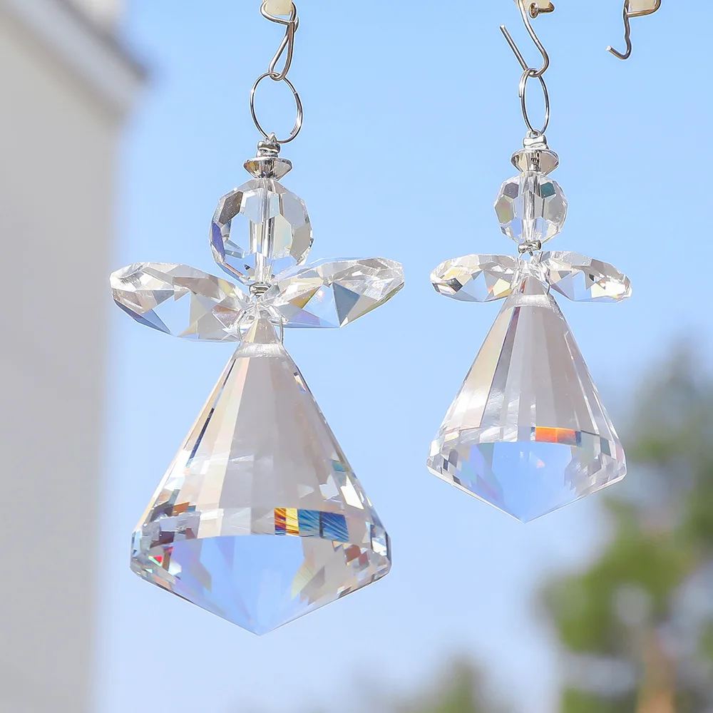 

Camal 2pcs Crystal Diamond 30mm Clear Crystal Prisms Hanging Pendant Suncatcher Chandelier Part Wedding Favors Home Garden Decor