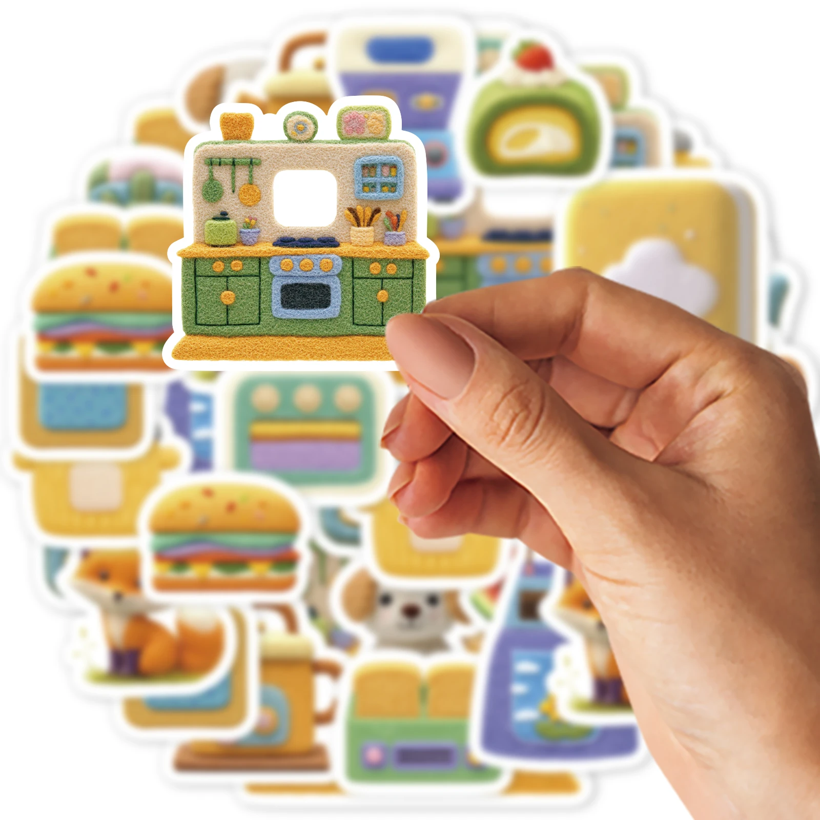 30 graziosi adesivi in feltro stile coreano per laptop, custodie per telefoni, album, bottiglie d'acqua, valigie, regali per bambini, regali di compleanno