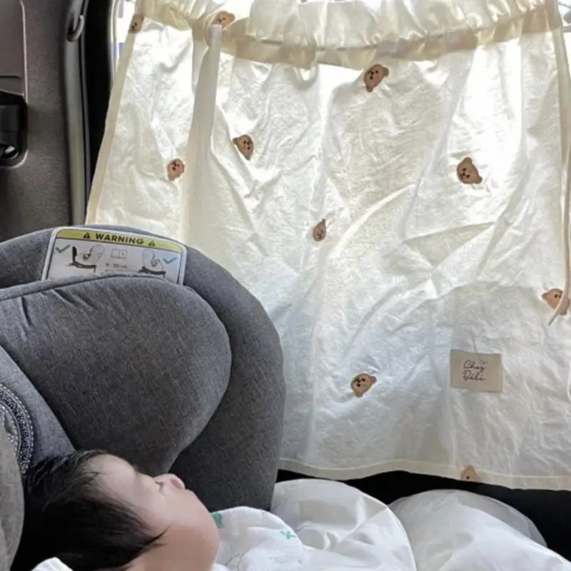 سيارة أطفال M89C لتظليل الشمس ستارة نافذة داخلية أوتوماتيكية للحماية مع رباط كأس الشفط #4