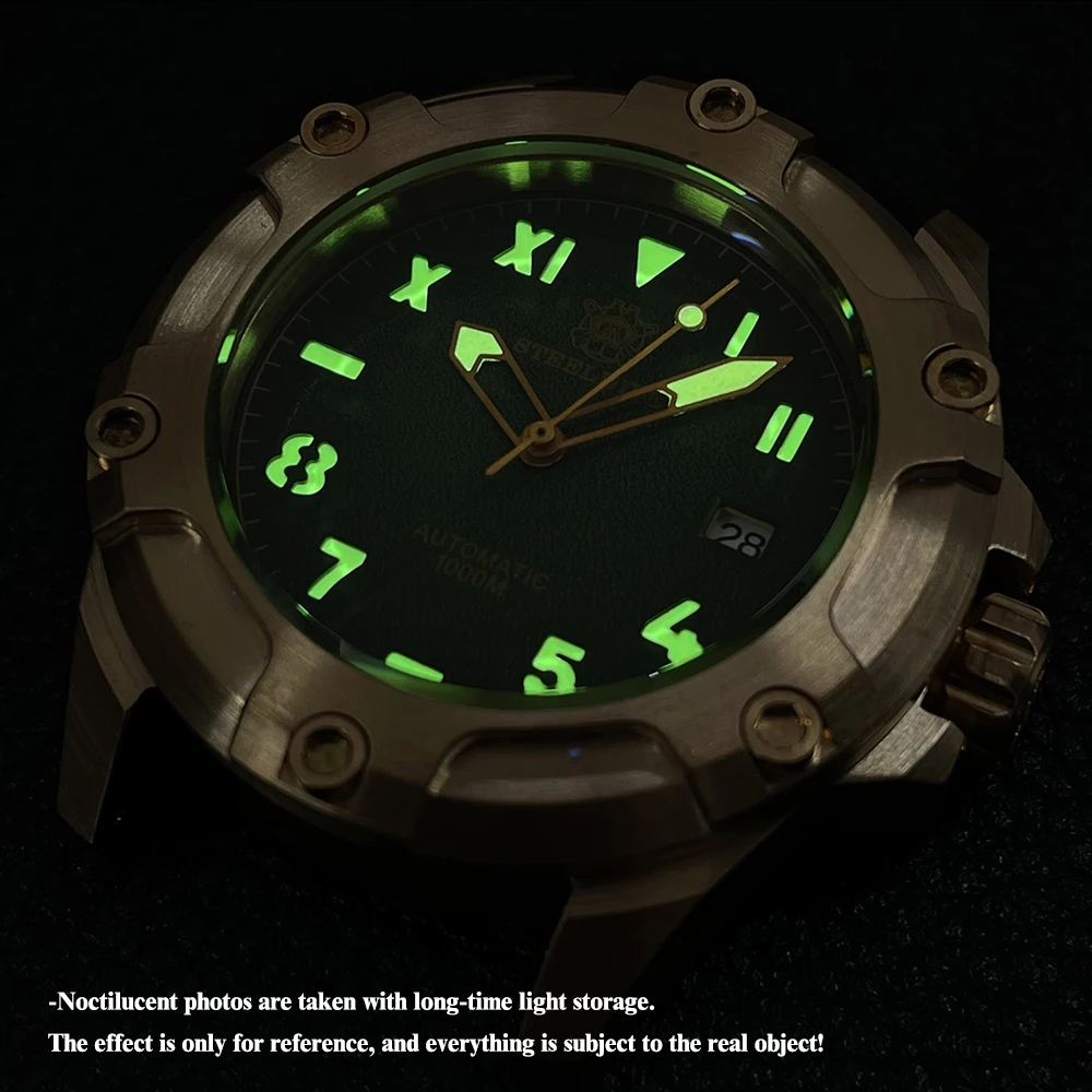 STEELDIVE Brand SD1943S Fully Automatic Mechanical Movement NH35 Luminous Mechanical Watch With Calendar Waterproof Men's Watch