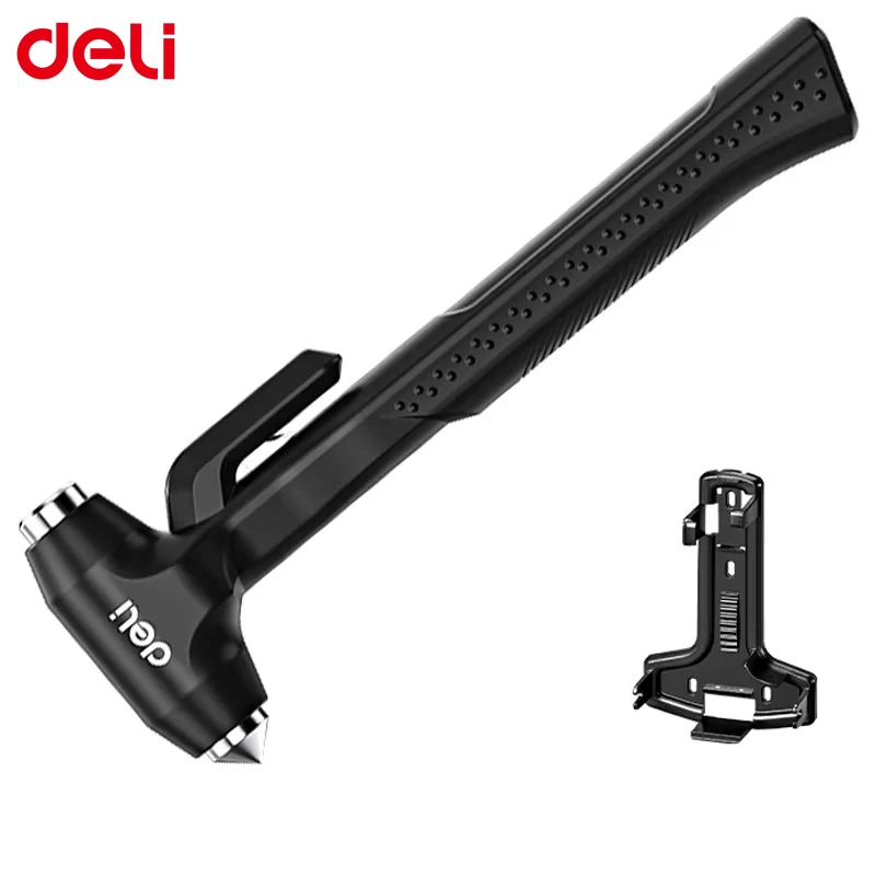 DELI Portable Car Safety Hammer Emergency Escape Tool Window Breaker Seat Belt Cutter for Car Drivers Vehicle Emergency Safety