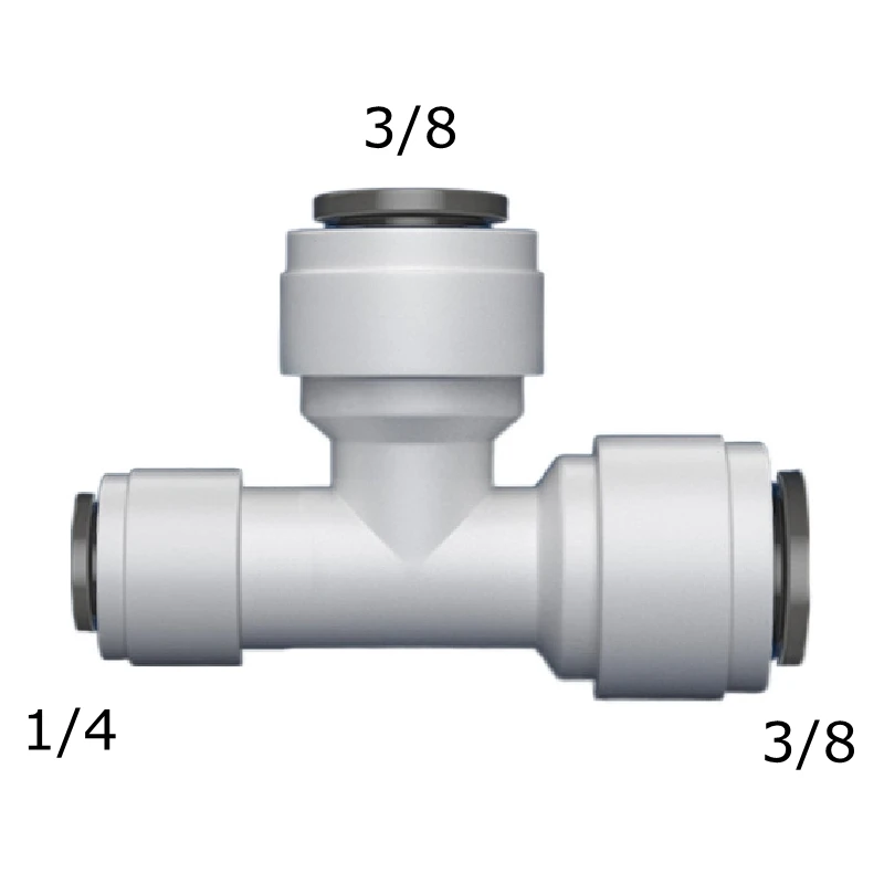 50Pcs/Lot 1/4-3/8-3/8 Tee Type RO Water Fitting 6.5mm POM Hose PE Pipe 3 Ways Quick Connector Water Filter Parts