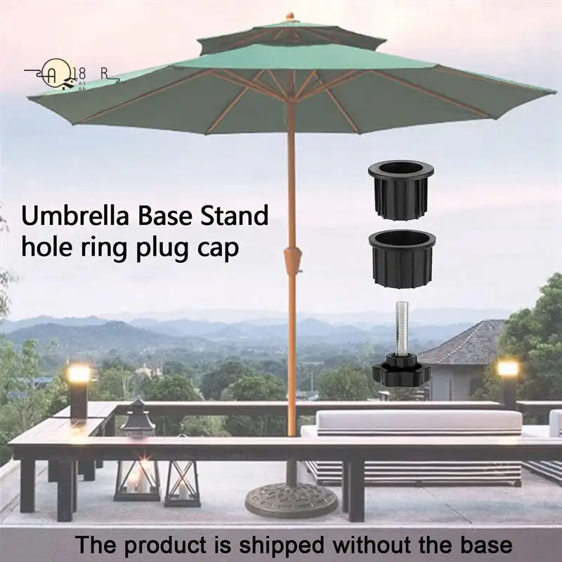 

A18R -2 Sets Outdoor Patio Umbrella Base Stand Replacement Parts Umbrella Base Bracket Hole Ring Plug Cover And Cap