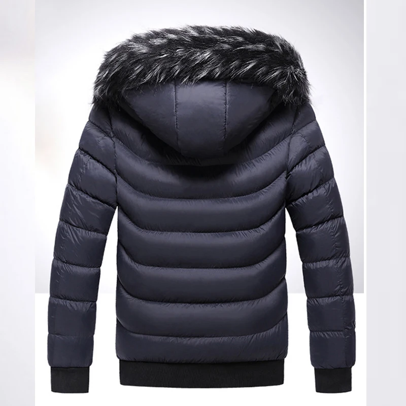 Jaqueta impermeável masculina com capuz, casaco grosso à prova de vento, Parkas quentes, outwear casual, moda masculina, marca clássica, inverno