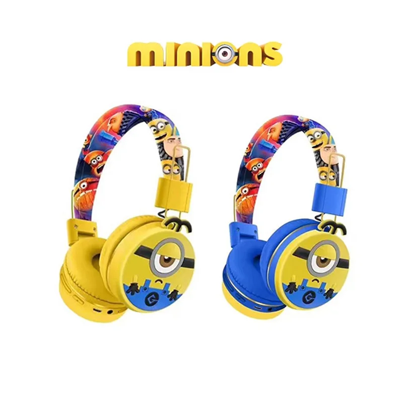 Minions Wireless Headphones Movie Despicable Me Senior Bluetooth Headset Stereo Music Gaming Sports Game Headset Boy Girl Gift