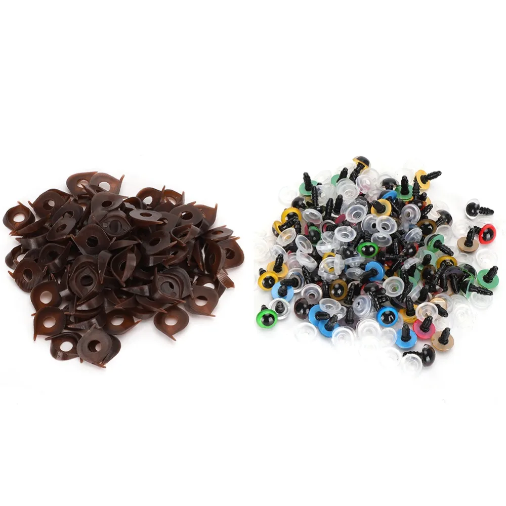 

100pcs Doll Making Mix Color Safety Eyes With Washer Plastic Doll Eyes Durable Puppet Toy Eyes Toys