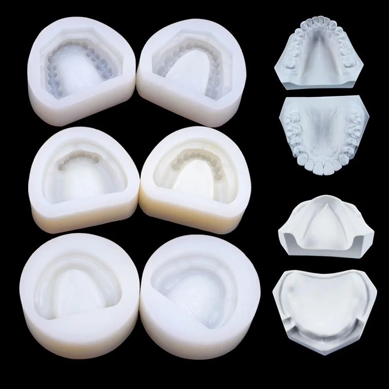 2pcs Silicone Dental Plaster Standard Mold Dental Lab Plaster Model Base Former White as Dentistry Equipment Tool