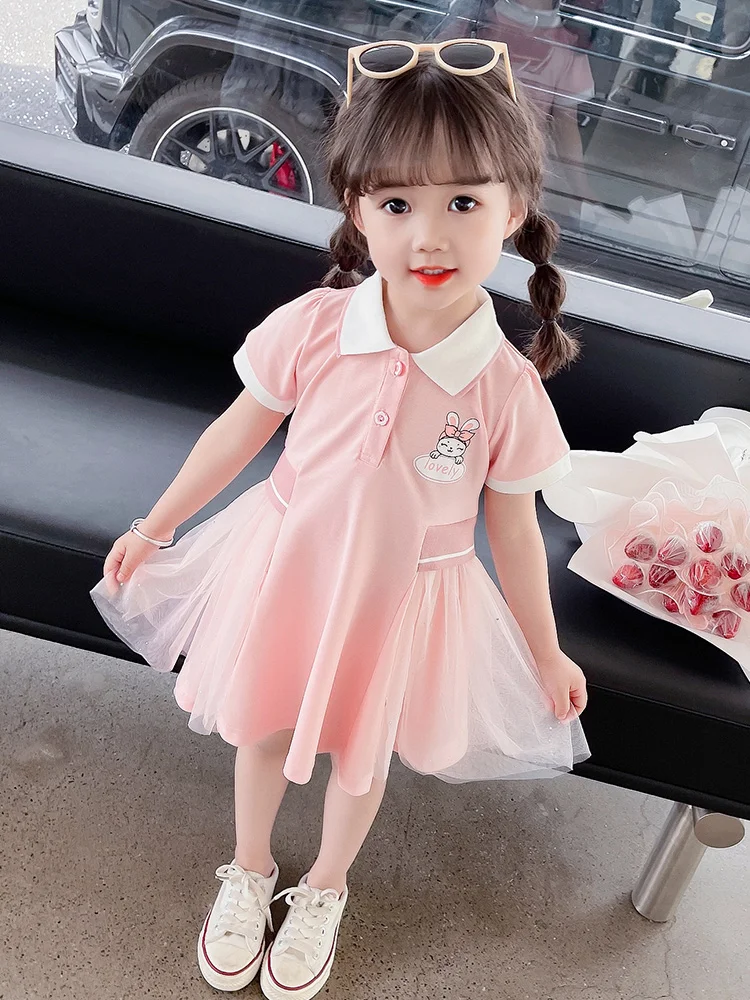 

Girls Dress Summer 2024 New Style Foreign Style Little Girl Baby Polo Summer Style Children's Summer Dress Princess Skirt