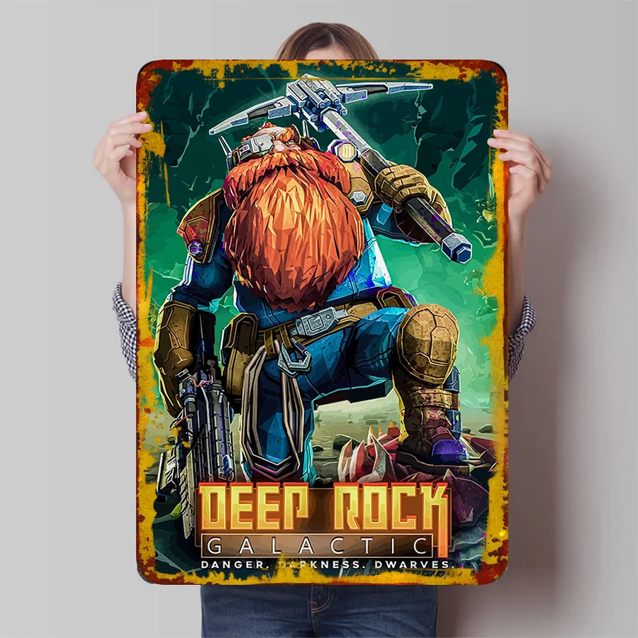 Deep Rock Galactic Dwarf Miner Metal Wall Art Gaming Decor for Home Office Gift for Gamers