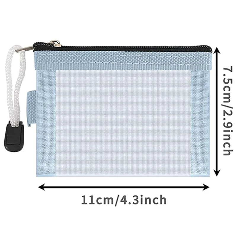 3/1Pcs Mini Mesh Zipper Pouch Nylon portamonete portatile auricolare Cable Organizer porta carte di credito School Office Storage Bags