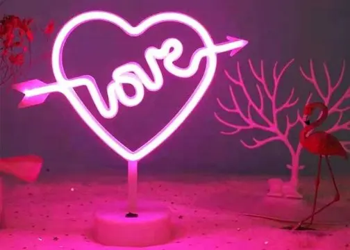 Neon Love writing desk night lamp USB + Battery quality material, love, lover, Gift, Camping,home, school, Car, hotel, restaurant