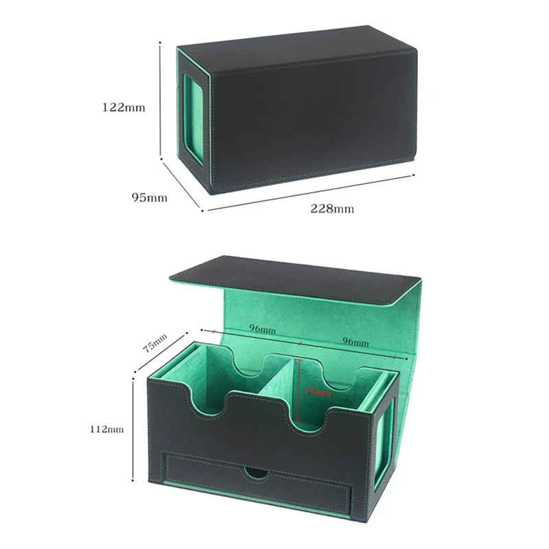 Portable Game Magnetic Card Storage Box, Drawer Storage Box With Viewing Window,Card Holder For Magic Game Cards