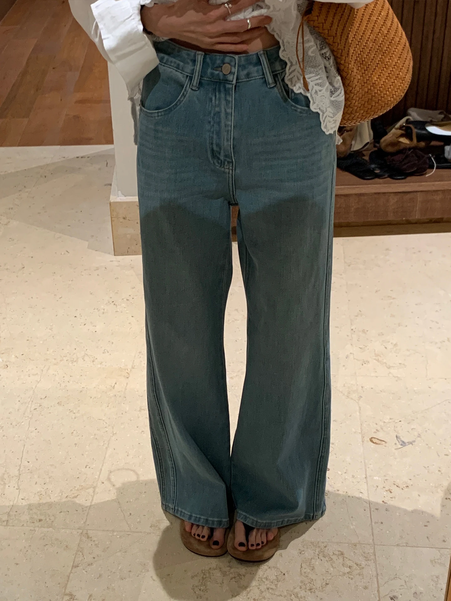 

High Waist Straight Leg Jeans Women's Versatile Slimming Wide Leg Long Pants Spring New Arrival Korean Sle Denim Trousers