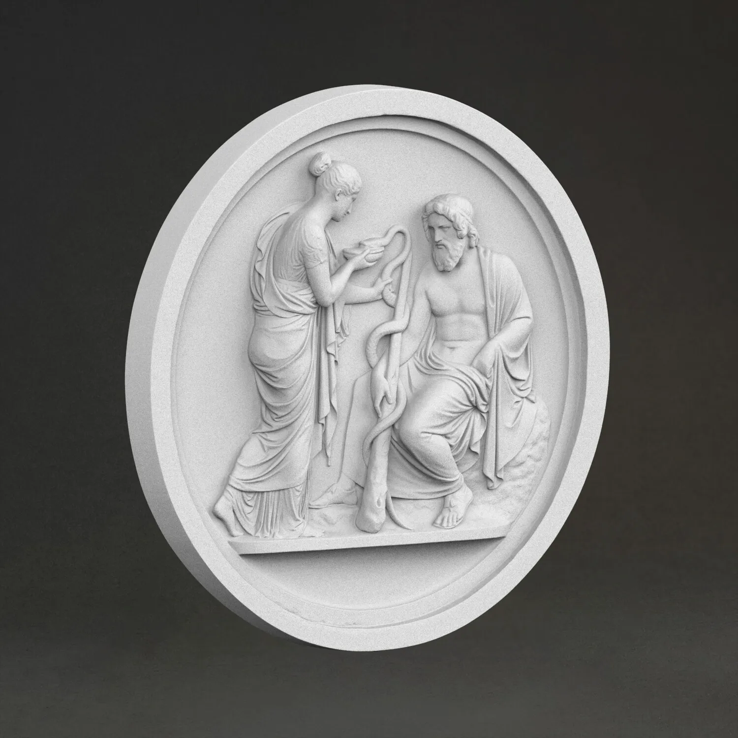 “Nemesis's recitation” sculpture, 3D printed resin material, hand-painted, plaster-like textured decoration