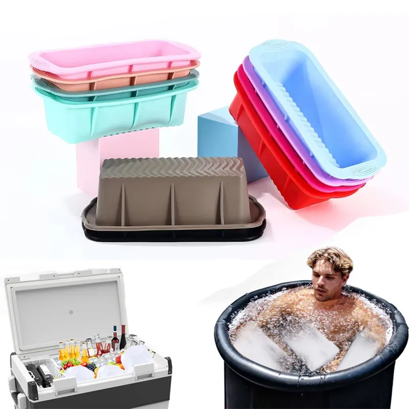 2 Pack Extra Large Ice Block Mold,Ice Cubes for Cold Plunge Coolers,Reusable Silicone Ice Mold for Ice Bath Chiller,Big Ice Tray