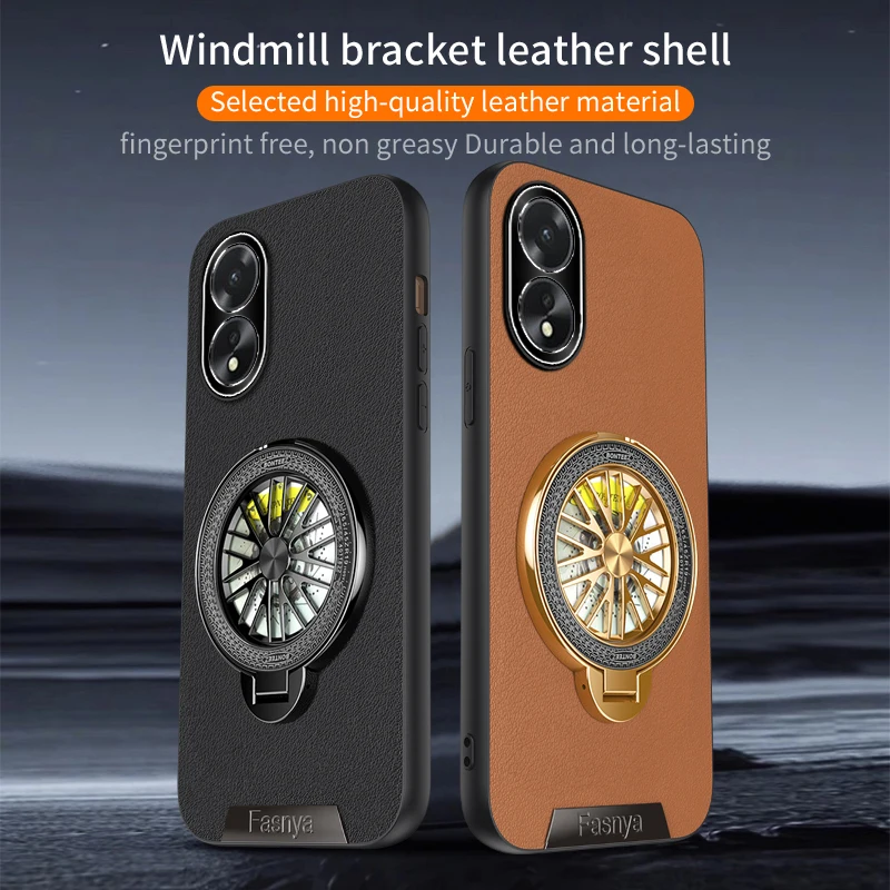 

Кожаный силиконовый чехол для телефона OPPO A18 A38 A60 A57s A17 A16 A3 Pro 5G с кольцевым держателем, защитные мягкие чехлы для объектива