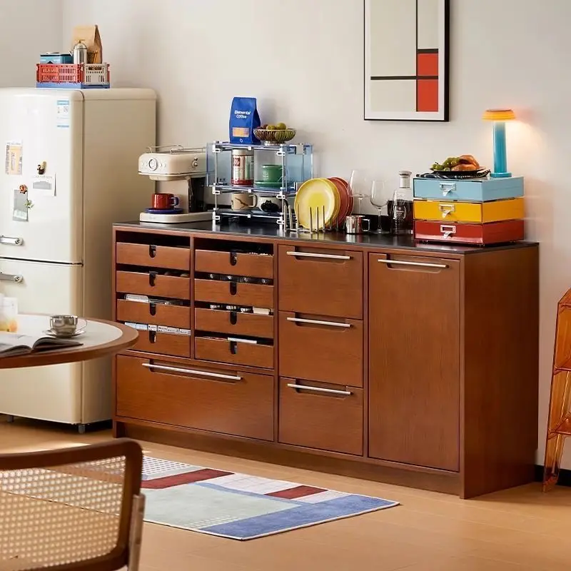 

rock slab dining side cabinet fully equipped modern retro small apartment living room tea cabinet kitchen storage locker