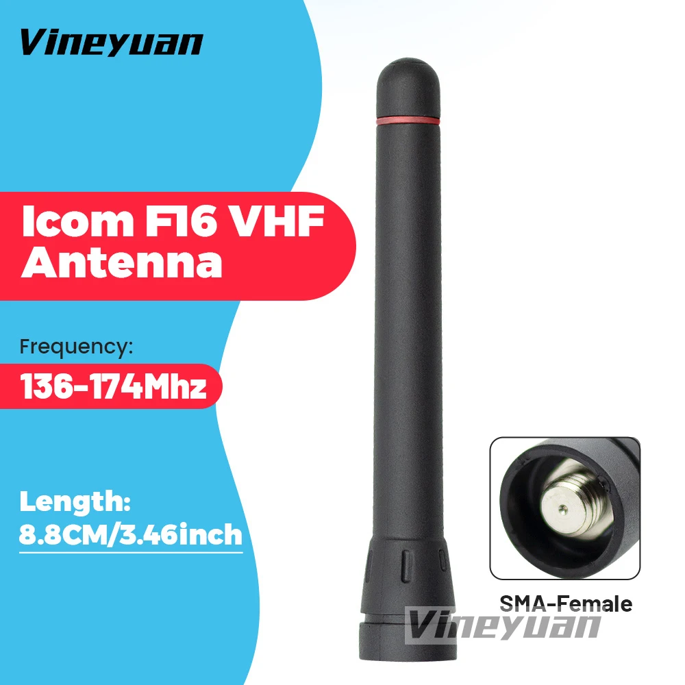 

F16 VHF 136-174mhz Antenna for ICOM C-F3 F11 F14 F15 F16 F33 F34 F70 IC-F3000 IC-F3020 IC-F3101 VHF Radio