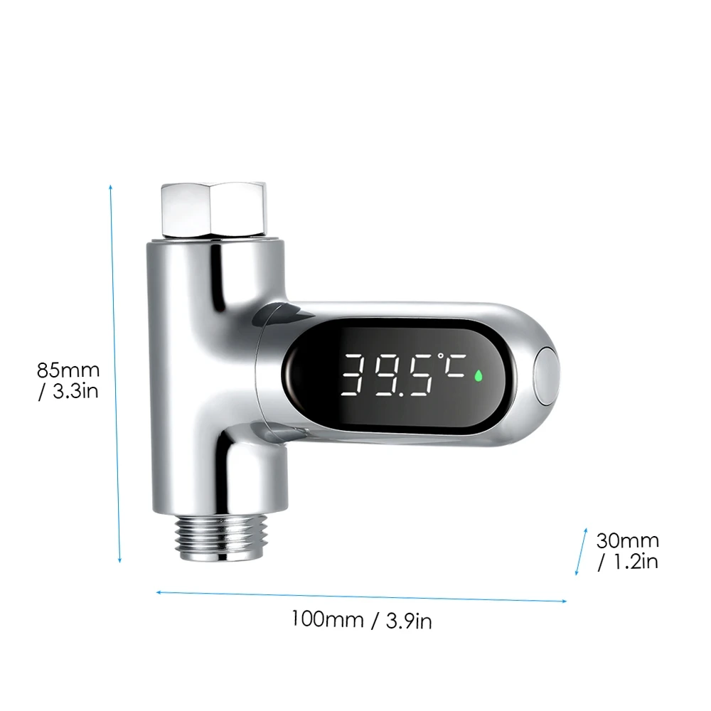 Digital Shower Thermometer ℃/℉ Bath Temperature Monitor Water Thermometer 5~85℃ Measuring 360° Rotatable LED Display