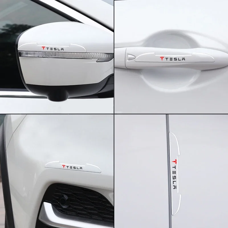 

4 шт. для Tesla Model S X 3 Y Roadster Cybertuck, прозрачная дверная ручка автомобиля, боковое зеркало заднего вида, наклейки против царапин