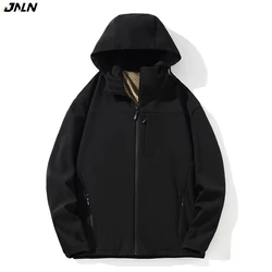JNLN Men Winter Soft Shell Jackets Waterproof Windproof Warm Fleece Jacket Hiking Camping Climbing Skiing Outdoor Thermal Coat