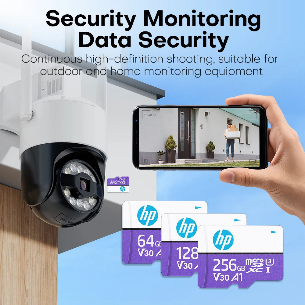 بطاقة ذاكرة HP أصلية مايكرو SD 64 جيجابايت 128 جيجابايت 256 جيجابايت U3 بطاقة ذاكرة فئة 10 بطاقة Microsd ذاكرة TF Microsd لطائرات الكمبيوتر بدون طيار والهاتف الذكي #5