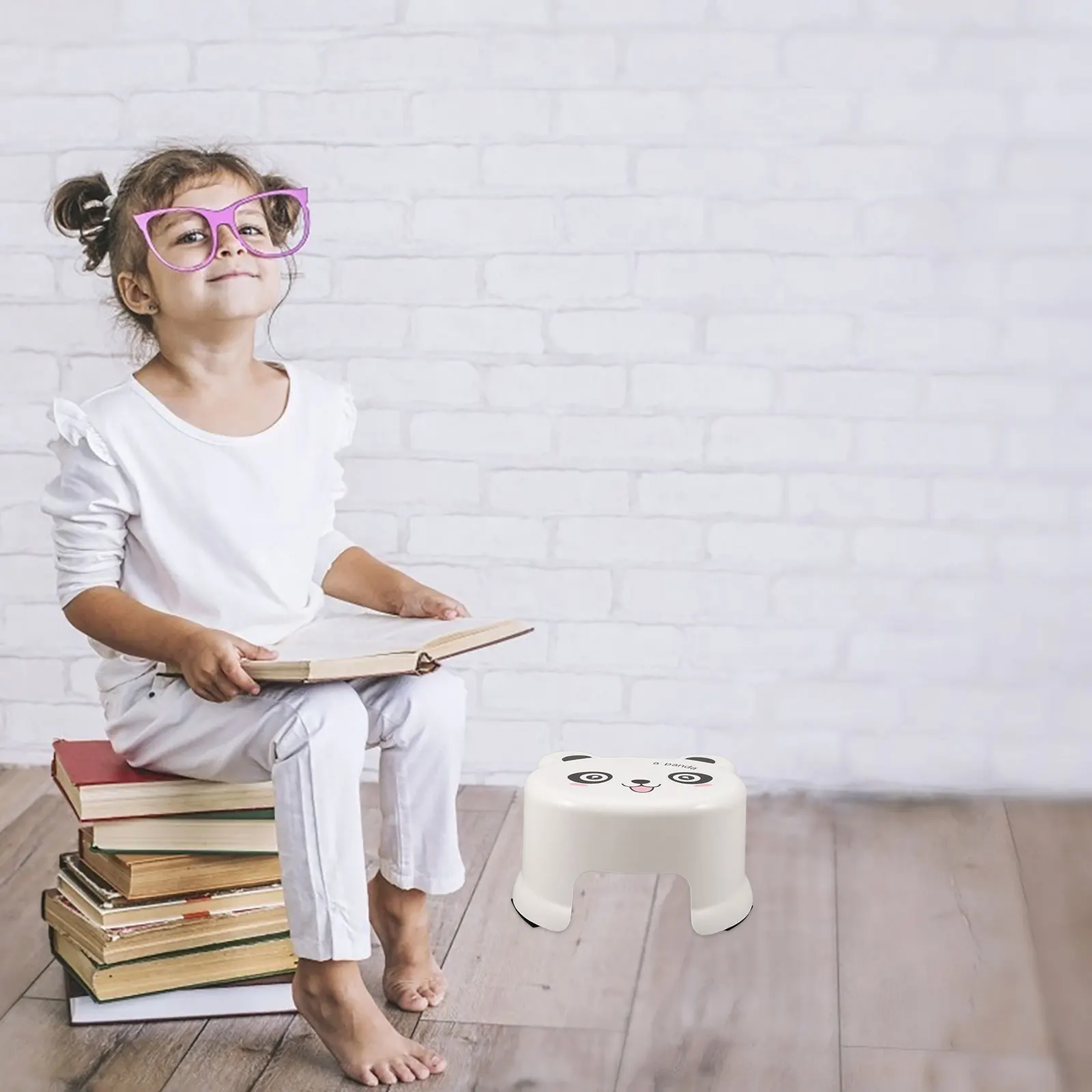 

Cute Cartoon Toddler Step Non Slip Base Kids Bathroom Small Portable Shower Stool Potty Training Lightweight Sturdy