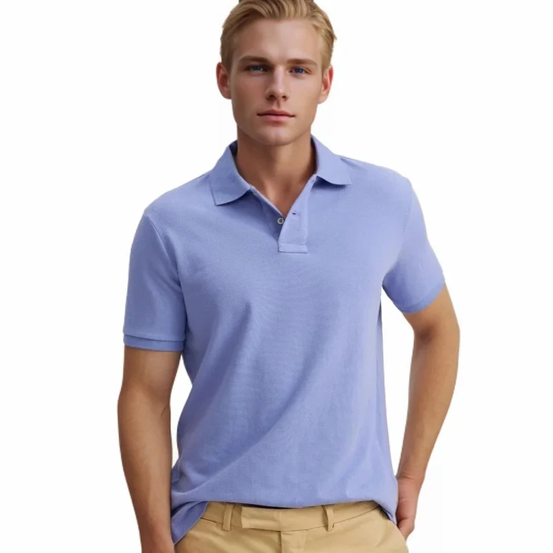 

Футболка мужская с отложным воротником, 100% хлопок, короткий рукав